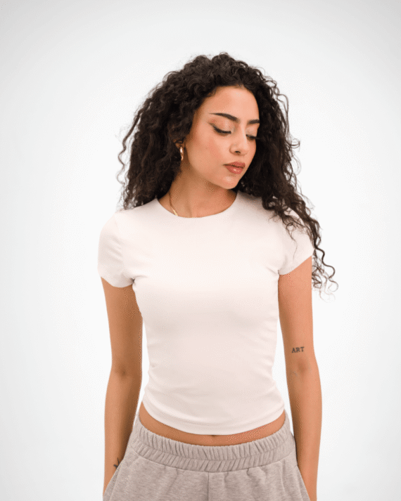 SHORT SLEEVE TOP - White, S